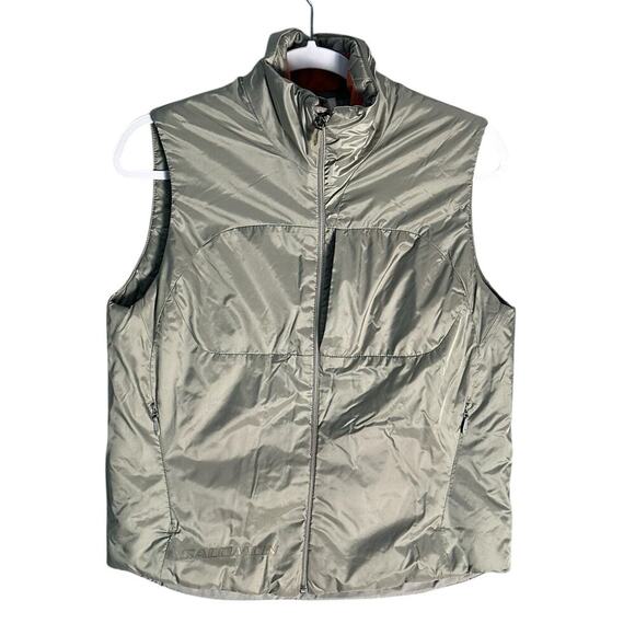 Salomon Mens Sz M Advanced Skin‎ Nylon Vest Primaloft Full Zip Insulated Hiking - Picture 1 of 14